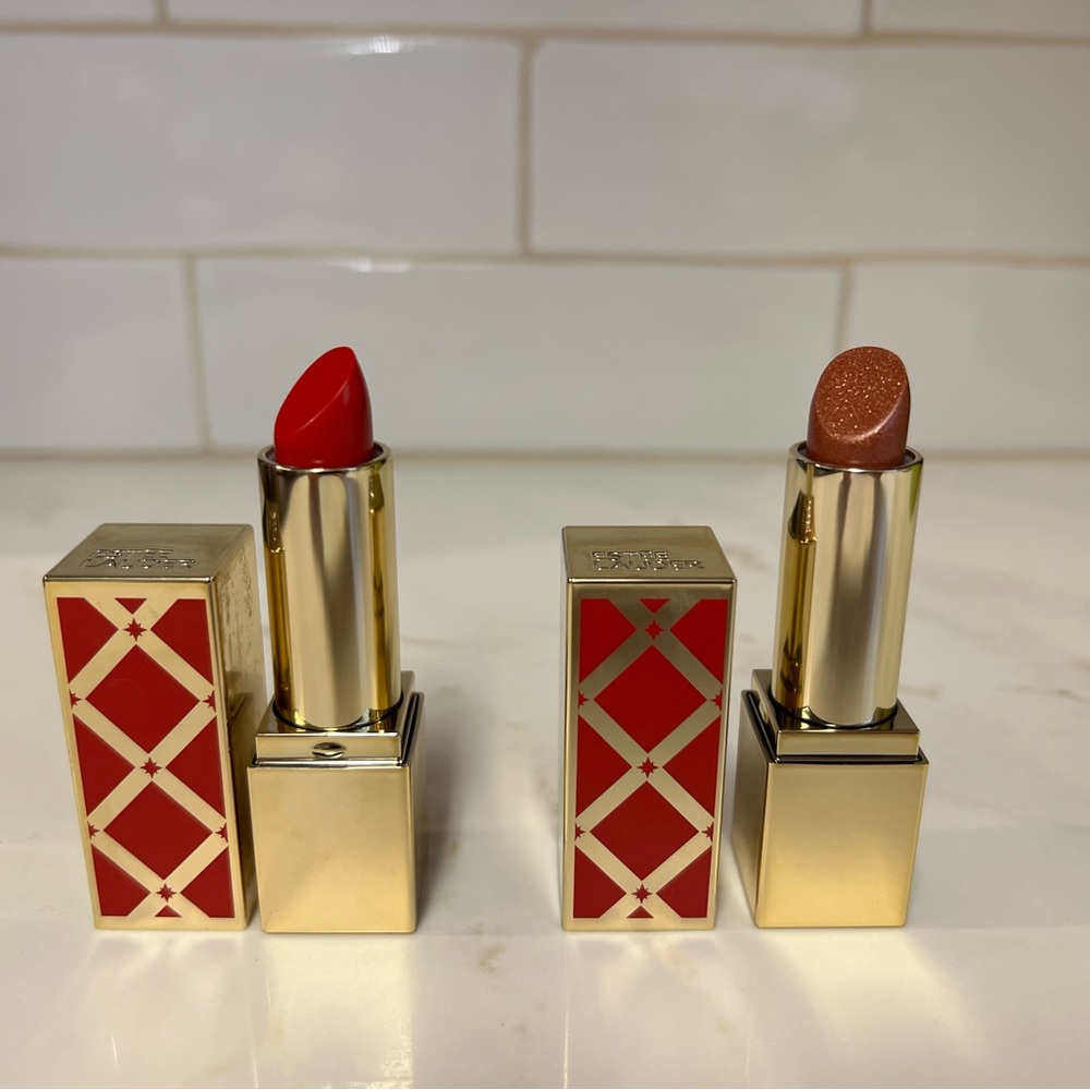 2pc Estee Lauder Pure Color Envy Lipstick 111 Tiger Eye, 539 Excite Full sz 3.5g